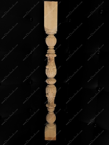 پایه نرده چوبی منبت دارچوب مدل 1005