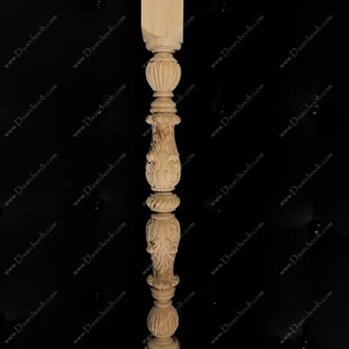 پایه نرده چوبی منبت دارچوب مدل 1005