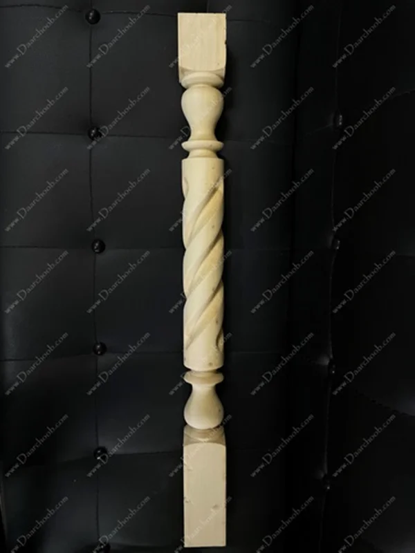 تصویر پایه نرده پله چوبی دارچوب مدل طنابی 80 سانتی متر 